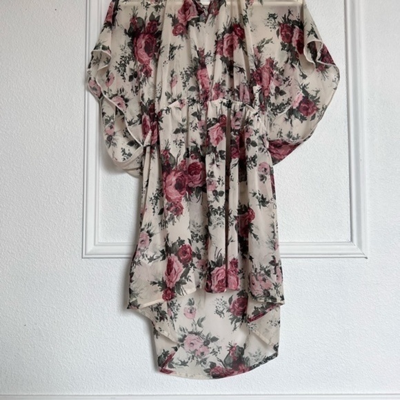 Torrid floral sheer tunic swim wrap top 2 - Picture 5 of 7
